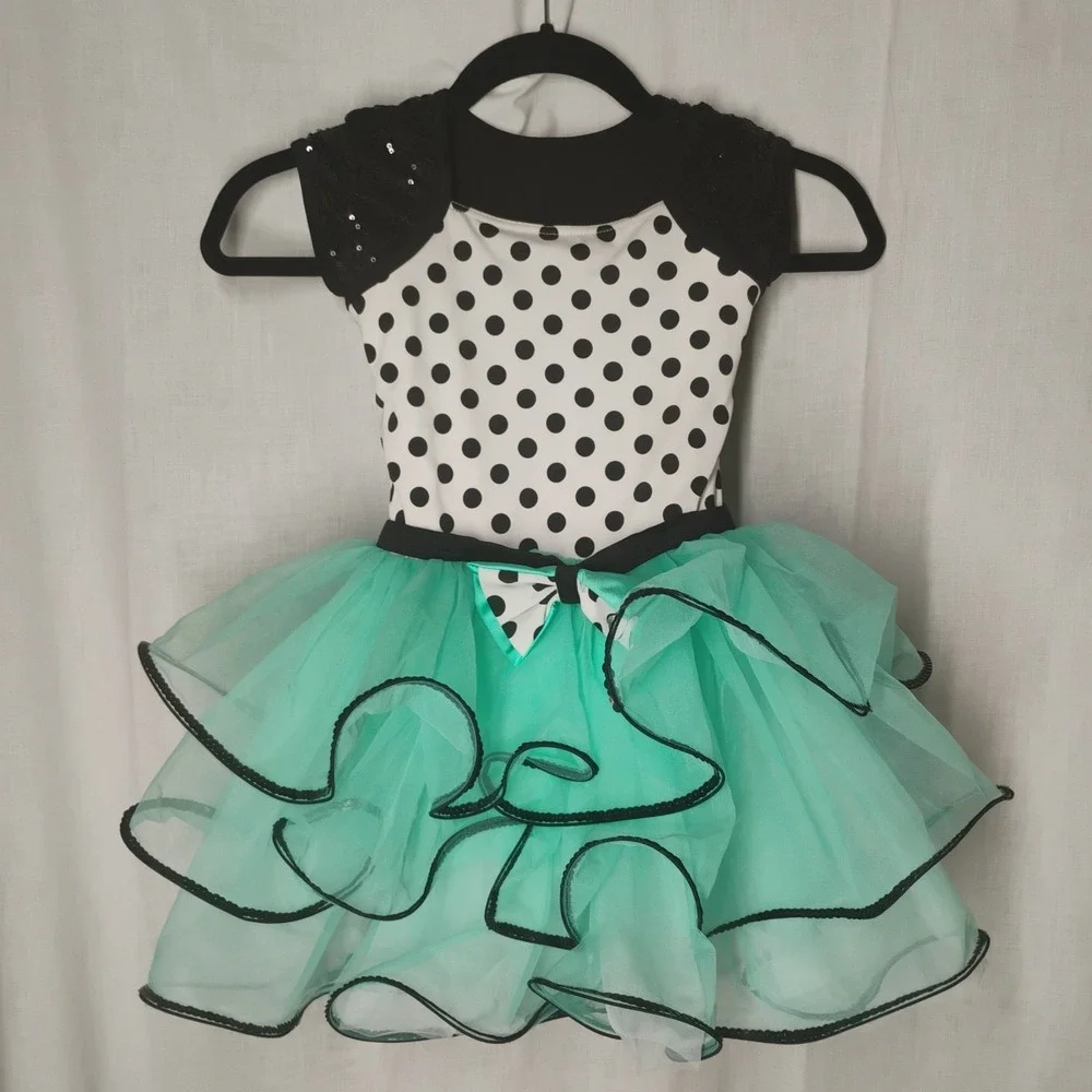 Weissman IC (7/8) Youth Black White Teal Dance Costume Tutu Skirt